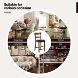 NAFORT Counter Height Bar Stools Set of 4, Farmhouse 25.5” Wood High Dining Chairs, Counter Stools with Back for Kitchen Restaurant Bar, Rubberwood Legs & Black PU Leather Cushion NAFORT