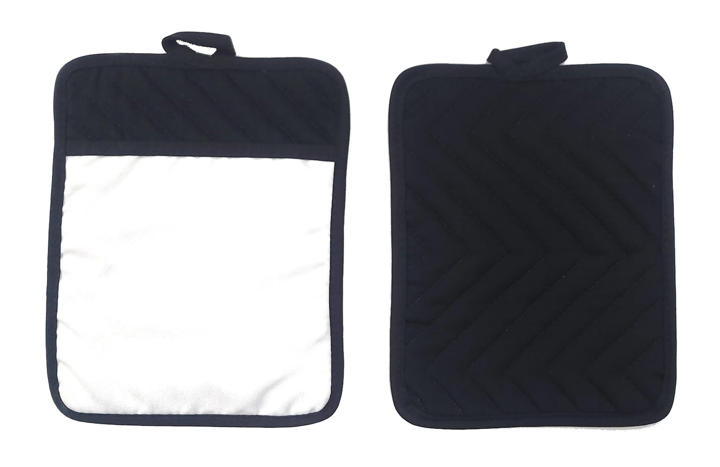 Sublimation Blanks 9"x7" Polyester/Cotton Black Pot Holders with Sublimation Pocket DIY Set of 4