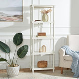 SAFAVIEH Home Collection – Odessa White 5-Tier Bookcase, Modern Storage Shelf Unit for Living Room, Bedroom, or Home Office (AMH5721C) SAFAVIEH