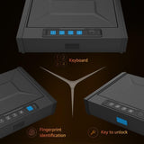 [ 30% Larger capacity ]Gun Safe for Pistols, Biometric Handgun Safe box, Mounted Handgun Safe Quick Access Security Safe with Fingerprint Keypad Lock for Home nightstand PATRON