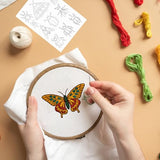 Rngmsi Water Soluble Embroidery Patterns - 4 Pcs Insect Theme Stick and Stitch Embroidery Paper Wash Away Butterfly Dragonfly Moth Design Water Soluble Stabilizer Transfer Paper for Hand Sewing