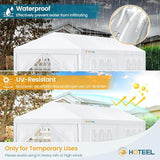 HOTEEL 10x20 Party Tent with 6 Removable Sidewalls for Parties, Weddings, BBQ, Waterproof Outdoor Event Canopy, Patio Camping Gazebo, Carpas para Fiestas, White Hoteel