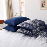 Dinjoy Ombre Blue Comforter Set King Size Gradient Navy Blue White Boho Bedding Set for Teen Men Women 7 Pieces Bed in A Bag Bohemian Bed Set with Comforter, Sheets, Pillowcases & Shams Dinjoy