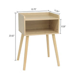 MaxSmeo Nightstand, Mid Century Modern Side Table Bedroom with Storage, Small End Bedside Table with Solid Wood Legs for Living Room, Office Small Spaces (Natural) MaxSmeo