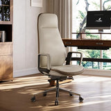 EUREKA ERGONOMIC Alto Leather Desk Chair, Silicone Leather Office Chair with Wheels, High Back Office Chair, Executive Office Chair Comfy for Home & Office, Off-White EUREKA ERGONOMIC