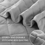 KASENTEX Oversized Queen Quilt Set 102"x106" – Soft Washed 3-Layer Lightweight Bedspread, Minimalist Nordic Design, All-Season Spring & Summer Quilt Set (1 Quilt + 2 Pillow Shams), Silver Grey KASENTEX