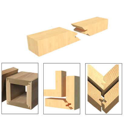 CO-CUTTNER Shaper Cutters 4-Wing Lock Miter 45-Deg, Customizable Wood Thickness from 5/8" to 2 inch with Bore 3/4" 1" 1-1/4" Heavy-Duty - WoodArtSupply