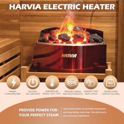 Outdoor Barrel Steam Sauna, 3-4 Person Canadian Red ceda Wood Sauna Room, 4.5KWHarvia Electric Heater, Asphalt Shingle Roof TaTalife