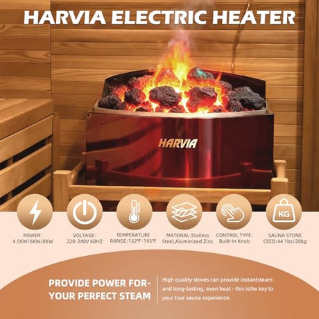 Outdoor Barrel Steam Sauna, 3-4 Person Canadian Red ceda Wood Sauna Room, 4.5KWHarvia Electric Heater, Asphalt Shingle Roof TaTalife