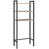 HOOBRO Over The Toilet Storage, 3-Tier Bathroom Organizer Shelf Over Toilet, Freestanding Bathroom Storage Shelves, Space Saver, Easy to Assemble for Room, Greige and Black BG41TS01 HOOBRO
