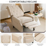 P.H.Furn Wingback Recliner Chair with Massage and Heat, Upholstered Fabric Living Room Chair Armchair with Nailhead Trim,Push Back Recliner Chair with Remote Control,Padded Cushion