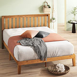 Zinus Alexia Rustic Pine Wood Bed Frame with Headboard - No Box Spring Needed, Easy Assembly Zinus