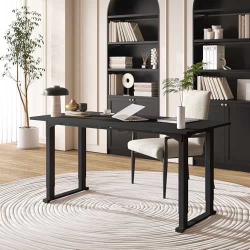 FitStand 4 Legs Standing Desk, Large 79x31 Inches Electric Adjustable Height Desk with Splice Board, Stand Up Desks Home Office Computer Workstation, Black FitStand