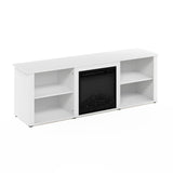 Furinno Classic 70 Inch TV Stand with Fireplace, Solid White Furinno