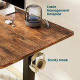 Smug Adjustable Height Standing Desk 48 Inch Electric Sit Stand Up Down Computer Table Ergonomic Rising Modern Lift Motorized Gaming Desktop Workstation for Work Home Office - Rustic Brown SMUG