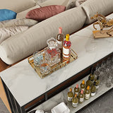 Wisfor 2-Tier Marble Console Table - Modern Entryway Hallway Foyer Table, White, 47.2x11.8x30.7 inch Wisfor