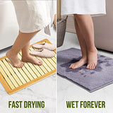 SereneLife Heavy Duty Natural or Shower Floor Foot Platform Rug with Elevated Design for Water Evaporation and Non Slip Rubber Feet for Indoor Outdoor Use Bamboo Wood Bathroom Bath Mat SereneLife
