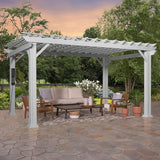 Backyard Discovery 14x12 ft Hawthorne White Galvanized Steel Pergola w/Soft Sail Shade, Spacious, Rust Resistant, UV Protection, Resist Winds Up to 100 MPH, Durable, Powerport USB & Electrical Outlet Backyard Discovery