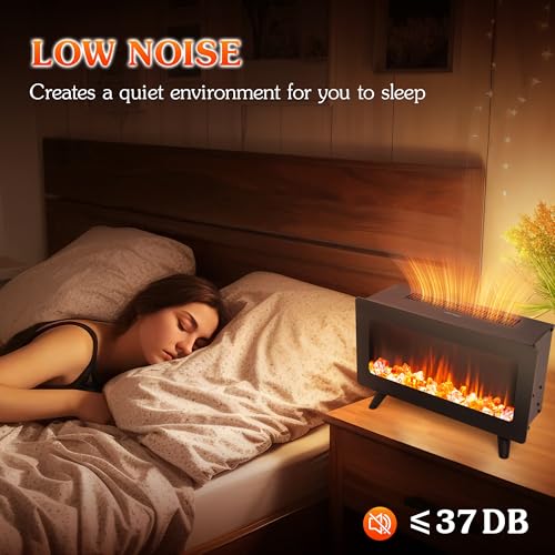 16" Small Freestanding Electric Fireplace Heater - Fire Places Electric Fireplace Stove with Realistic 3D Flames, Infrared Heater Indoor Space Heater, 750 |1500W, Overheating Protection AckMizz