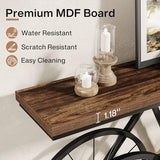 Tribesigns 70.9-Inch Extra Long Console Table, Narrow Sofa Table with Bicycle Metal Base, Modern Industrial Entryway Table Behind Couch Table for Living Room, Hallway, Entrance, Foyer, Rustic Brown Tribesigns