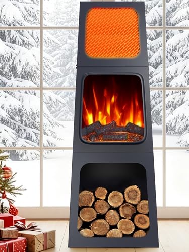 Uthfy 47IN Electric Fireplace Heater for Indoor Use, Fake Corner Electric Fireplace with 2 Modes,3D Flame Effect, Overheat Protection, Large Room Space Heater for Bedroom, Livingroom, Office, Garage Uthfy