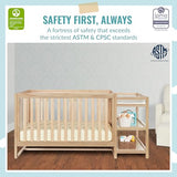 Dream On Me Milo 5-in-1 Convertible Crib and Changing Table with Free Changing Pad in Vintage White Oak, 3 Mattress Height Settings, Non-Toxic Finishes, Pinewood Dream On Me