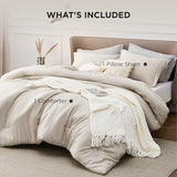 Bedsure Twin/Twin XL Comforter Set - Beige Soft Bedding for All Seasons, Cationic Dyed Bed Set, 2 Pieces, 1 Twin Size Comforter (68"x88") and 1 Pillow Sham (20"x26"+2") Bedsure