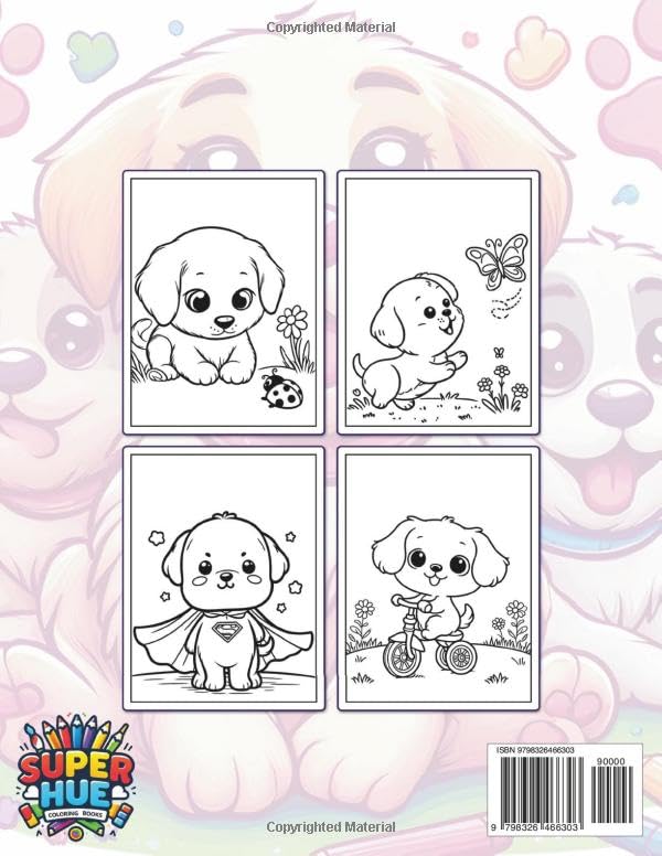 Cute Puppy Coloring Book For Kids: 50+ Delightful Puppy Coloring Pages Featuring Cute Puppies in Playful Scenes - Perfect for Kids, Toddlers, and Preschoolers!