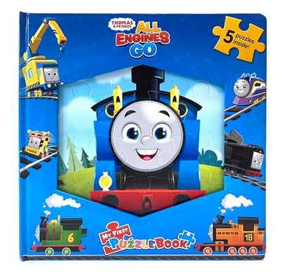 Thomas All Engines Go My First Puzzle Book - Jigsaw Puzzles for kids, 10-page board book, 5 puzzles to enjoy