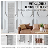 VEVOR Wood Room Divider, 4 Panel Folding Privacy Screen, 66.9 Inches Tall Indoor Wooden Partition, Portable Decoration Screen, for Room Separation, Home, Office, Restaurant & Bedroom (Light Grey) VEVOR
