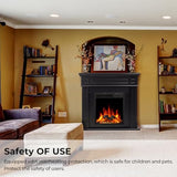 43” Electric Fireplace Mantel Freestanding Electric Fireplace, Remote Control, Adjustable Led Flame, 750W/1500W Black Electactic