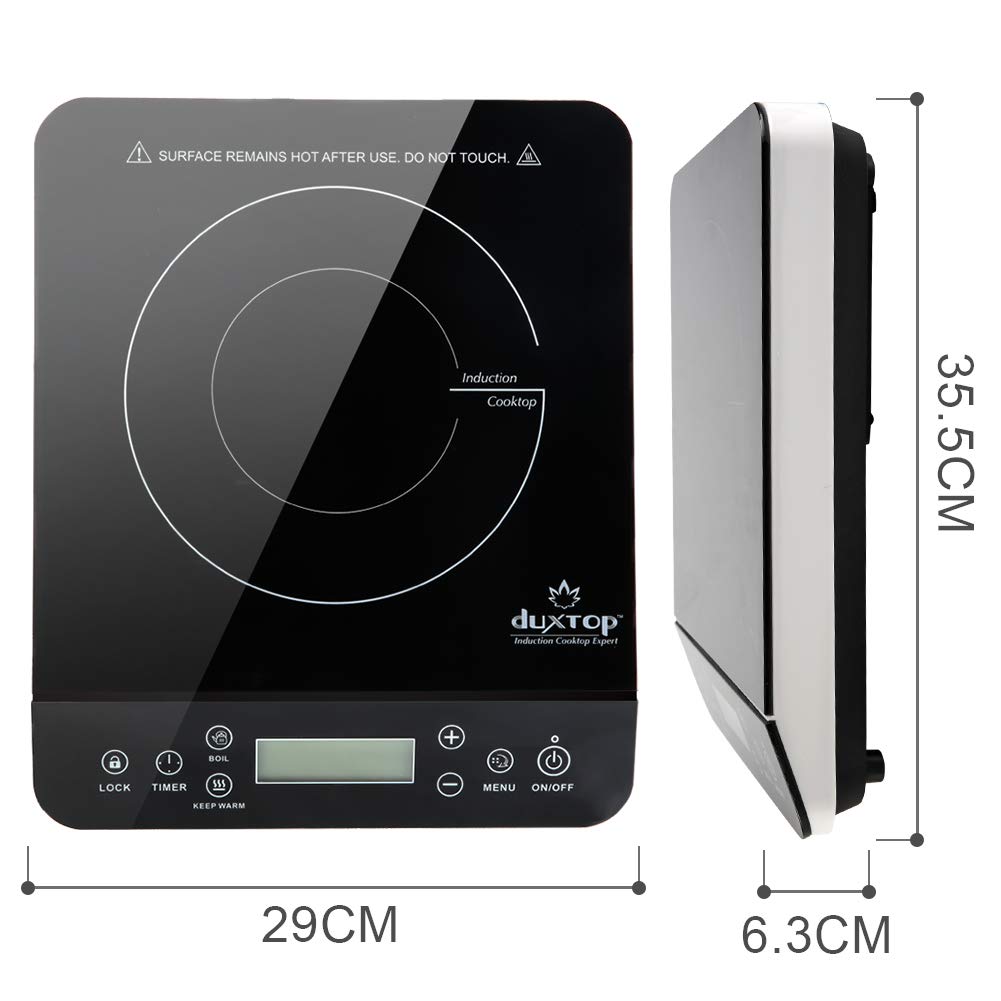 Duxtop Portable Induction Cooktop Burner, Induction Hot Plate with LCD Sensor Touch 1800 Watts, Silver 9600LS/BT-200DZ duxtop