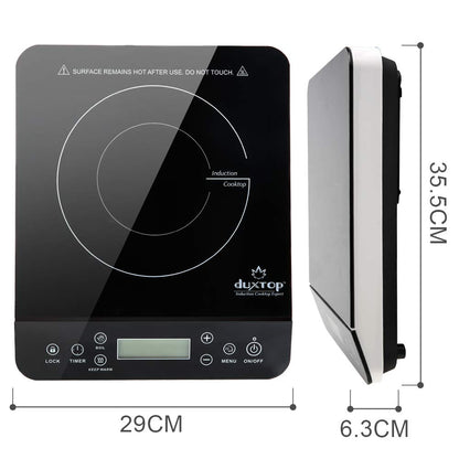 Duxtop Portable Induction Cooktop Burner, Induction Hot Plate with LCD Sensor Touch 1800 Watts, Silver 9600LS/BT-200DZ