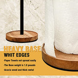 WILDMOS Paper Towel Holder Countertop,Solid Acacia Wood with Thick Metal Base,Black Paper Towel Holder for Farmhouse Kitchen,Wooden Paper Towel Holder Stand. WILDMOS