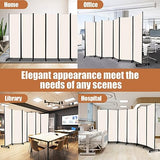 Room Divider Portable 132'' Partition Room Dividers and Folding Privacy Screens 6 Panel Wall Divider for Room Separation, Freestanding Fabric Room Divider Panel with Wheels for Home Office Hospital HOMSCREENER