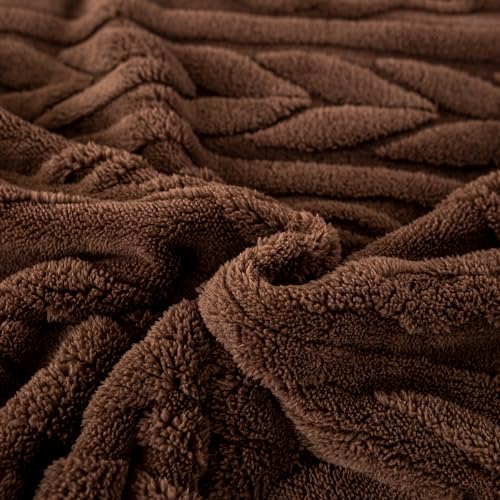 YUSOKI Twin XL Blanket Single Layer,Weight(3.1lb),370GMS-3D Stylish Design for Gift Home Decor (Brown,65"x90") YUSOKI