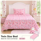 Joiedomi Kids Twin Sheet Set Unicorn - 3 Piece Soft Microfiber Bed Sheets - Deep Pocket Wrinkle Free, Cozy Toddler Bedding Set, Fade Resistant Breathable for Boys Girls Teens Joiedomi