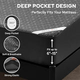 BEDLORE Full Size Mattress Protector, Waterproof Noiseless Mattress Cover with Stretchable Pockets for 6-15 inches Mattress, Soft Breathable Mattress Pad for College Dorm (Dark Gray) BEDLORE