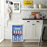 Danby DBC026A1BSSDB 95 Can Beverage Center, 2.6 Cu.Ft Refrigerator for Basement, Dining, Living Room, Drink Cooler Perfect for Beer, Pop, Water, Black/Stainless-Steel Danby