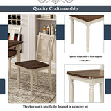 CKLMMC 6-Piece Dining Room Set, Classic Kitchen Furniture Set, Wooden Rectangular Table and 4 Chairs with Bench, 6-Person Configuration for Family Use (Brown+Cottage White@6) CKLMMC