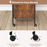 LOKO Record Player Stand with Charging Station, 3-Tier Vinyl Turntable Stand On Wheels with Open Shelves, Metal Dividers, Industrial End Table Turntable Holder for Bedroom, Living Room LOKO