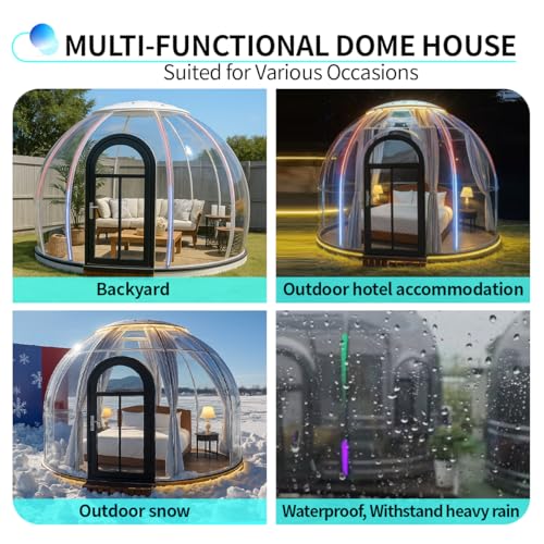Backyard Dome Tent, Clear Garden Dome Bubble Tent for Outside, Weatherproof Geodesic Gazebos & Pergolas for Outdoor
