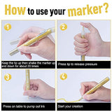 AKARUED Black Acrylic Paint Markers: 8 Pack Black Paint pen, Acrylic Black Paint Marker for Rock Painting, Stone, Wood, Glass, Metallic, Ceramic, Graffiti, Paper, Drawing, Water-Based Paint pens Sets AKARUED