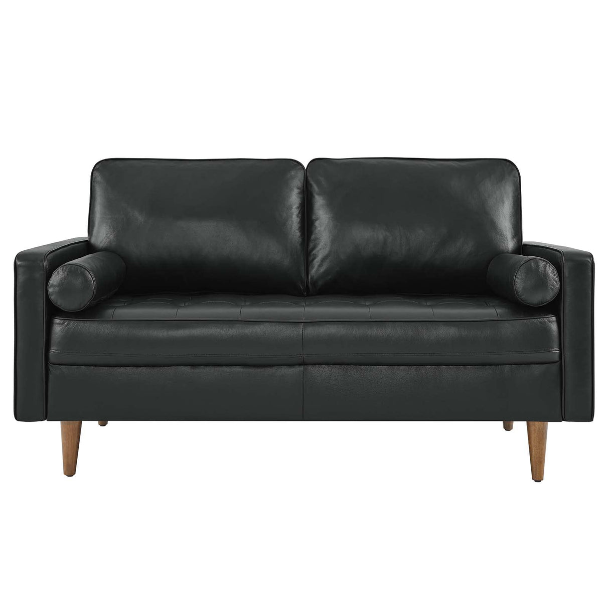 Modway EEI-5870-BLK Valour Leather Loveseat, Black Modway