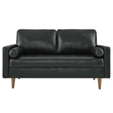 Modway EEI-5870-BLK Valour Leather Loveseat, Black Modway