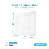 Art3d 12-Pack Square Drop Ceiling Tile 2ft x 2ft in White, PVC Ceiling Panel 24 x 24in. - Compatible with 15/16" Drop Ceiling Grid System Art3d
