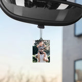 50 Pcs Sublimation Car Air Freshener Blanks, Car Hanging Accessories, Diy Car Accessories Crafts White Sheets with Elastic Strings Ubenic