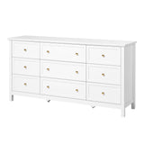 VEVOR 9 Drawer Dresser, Wooden Chest of Drawers with Sliding and Anti-tip Device, Retro Minimalist Dresser Chest, Closet Storage TV Stand Organizer for Living Room, Hallway, Bedroom, Entryway, White VEVOR