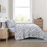 Eddie Bauer - Twin Quilt Set, Reversible Cotton Bedding with Matching Sham, Classic Floral Home Decor with Plaid Reverse (Flower Field Green, Twin) Eddie Bauer
