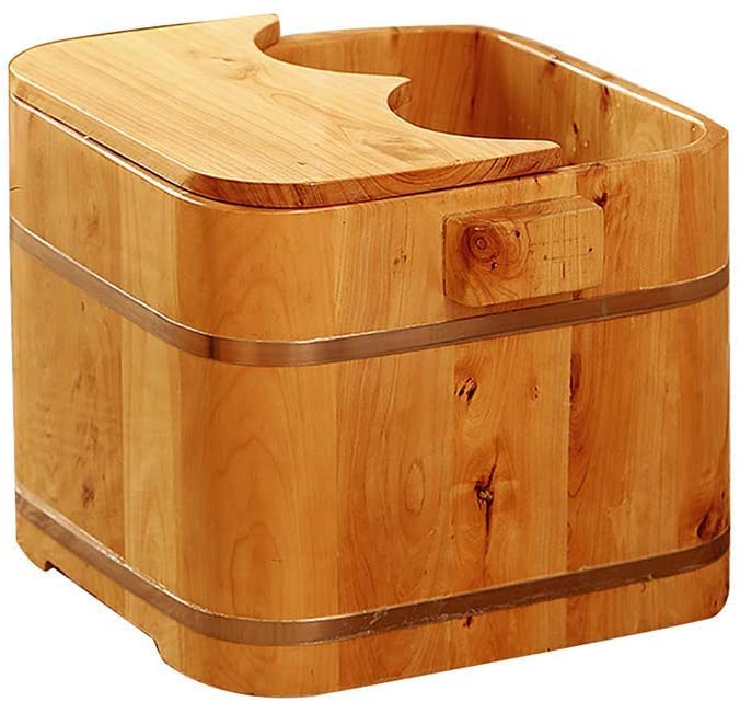 Foot Tub Wooden Foot Basin Japanese Style Cedar Wood Foot Basin, Wooden Foot Bath Barrel for Home Use, Beauty Beauty Foot Bath Barrel[ Energy Class - WoodArtSupply